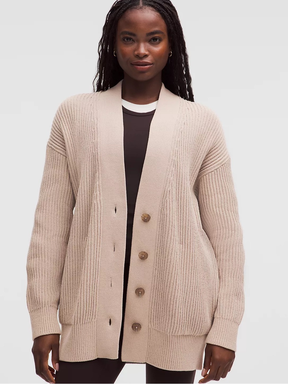 Lululemon knit button cardigan sweater just nutmeg